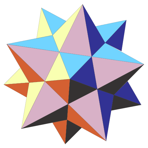 A colorful small stellated dodecahedron